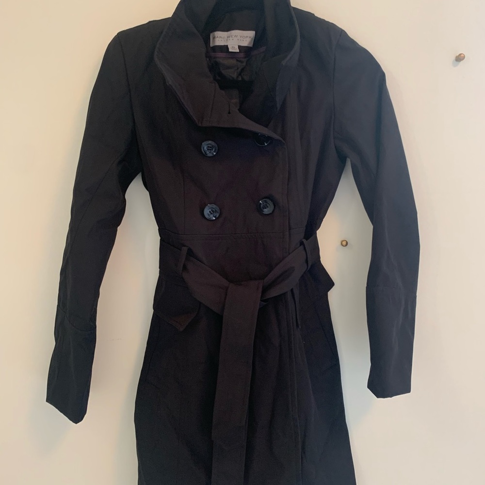 Andrew Marc, Marc New York Slim Black Trench Coat